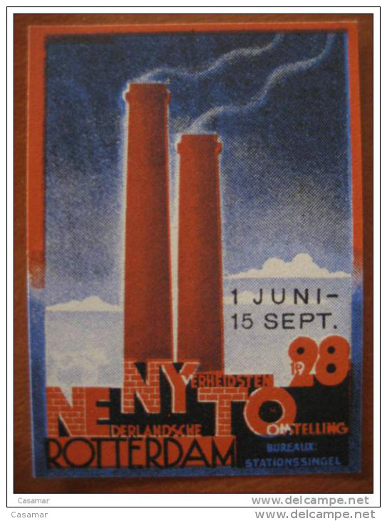 1928 Rotterdam NE NY TO Factory Industry Chimney Poster Stamp Label Vignette Holland Netherlands - Other & Unclassified