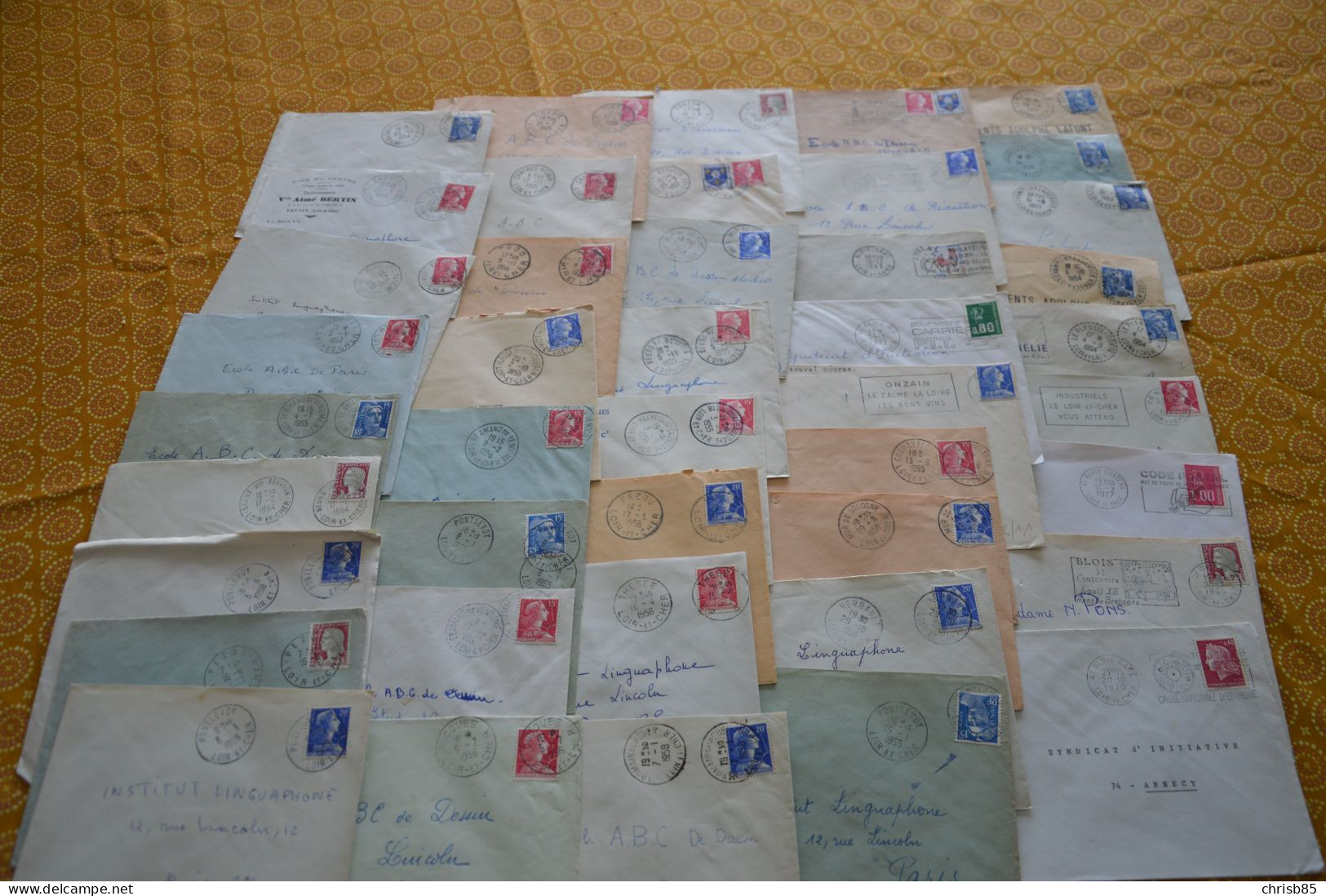 Lot Années 1950 1990 Oblitérations Département Du  LOIR ET CHER 41 Environ 750 Enveloppes Entières - Cachets Manuels
