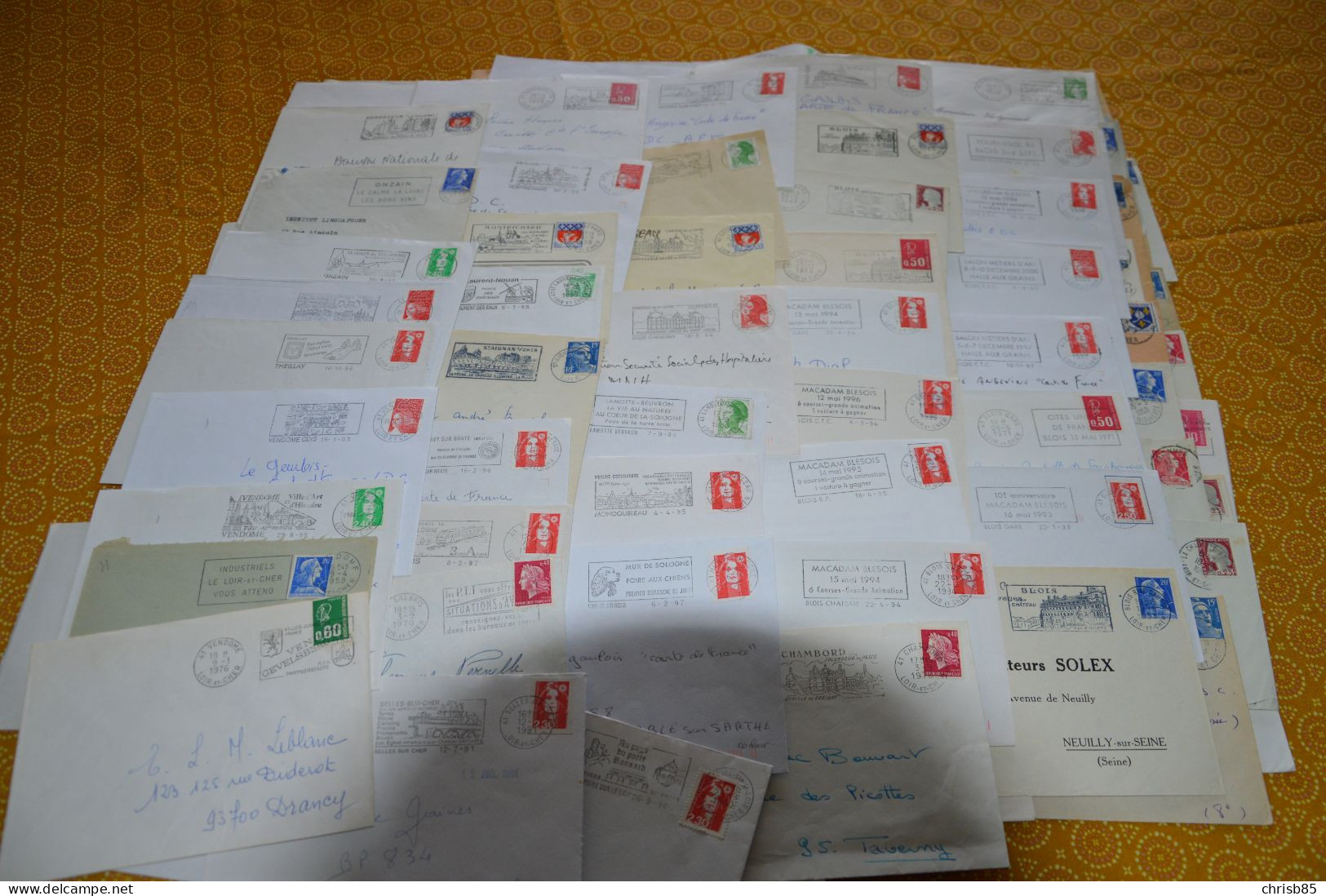 Lot Années 1950 1990 Oblitérations Département Du  LOIR ET CHER 41 Environ 750 Enveloppes Entières - Cachets Manuels