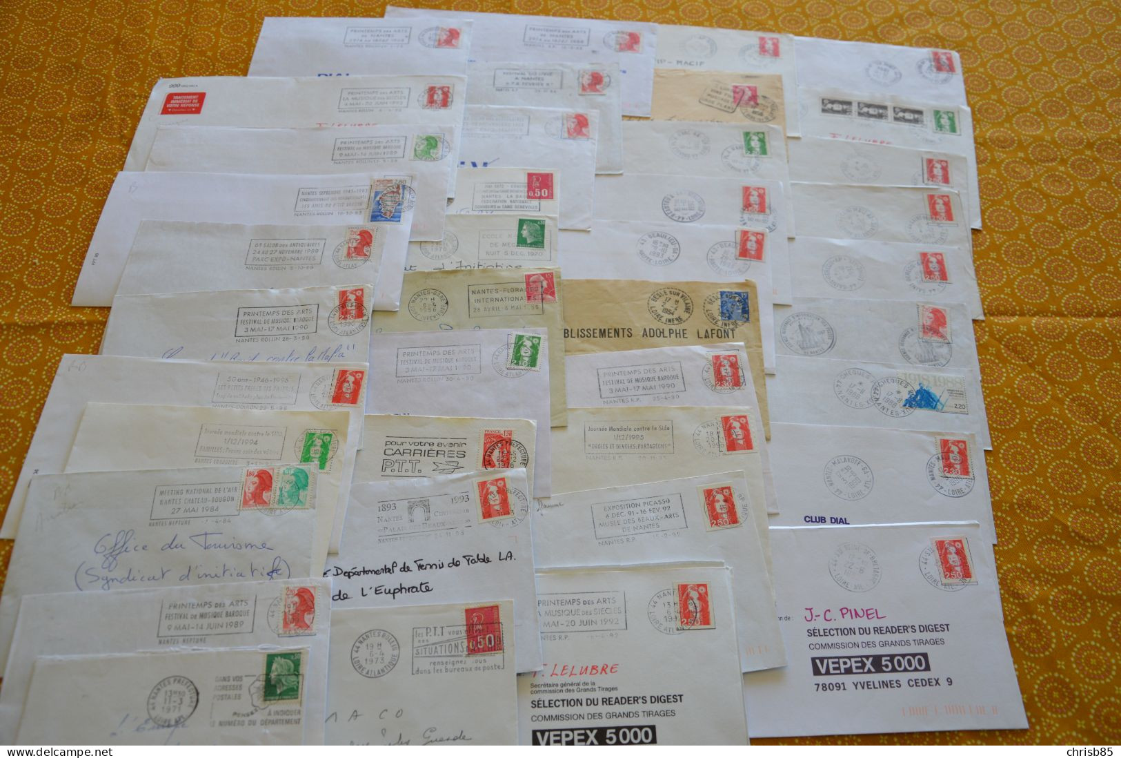 Lot Années 1950 1990 Oblitérations Département De LA  LOIRE ATLANTIQUE 44 Environ 1100 Enveloppes Entières - Manual Postmarks