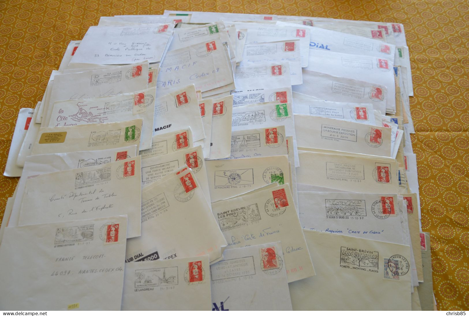 Lot années 1950 1990 oblitérations Département de LA  LOIRE ATLANTIQUE 44 environ 1100 Enveloppes entières