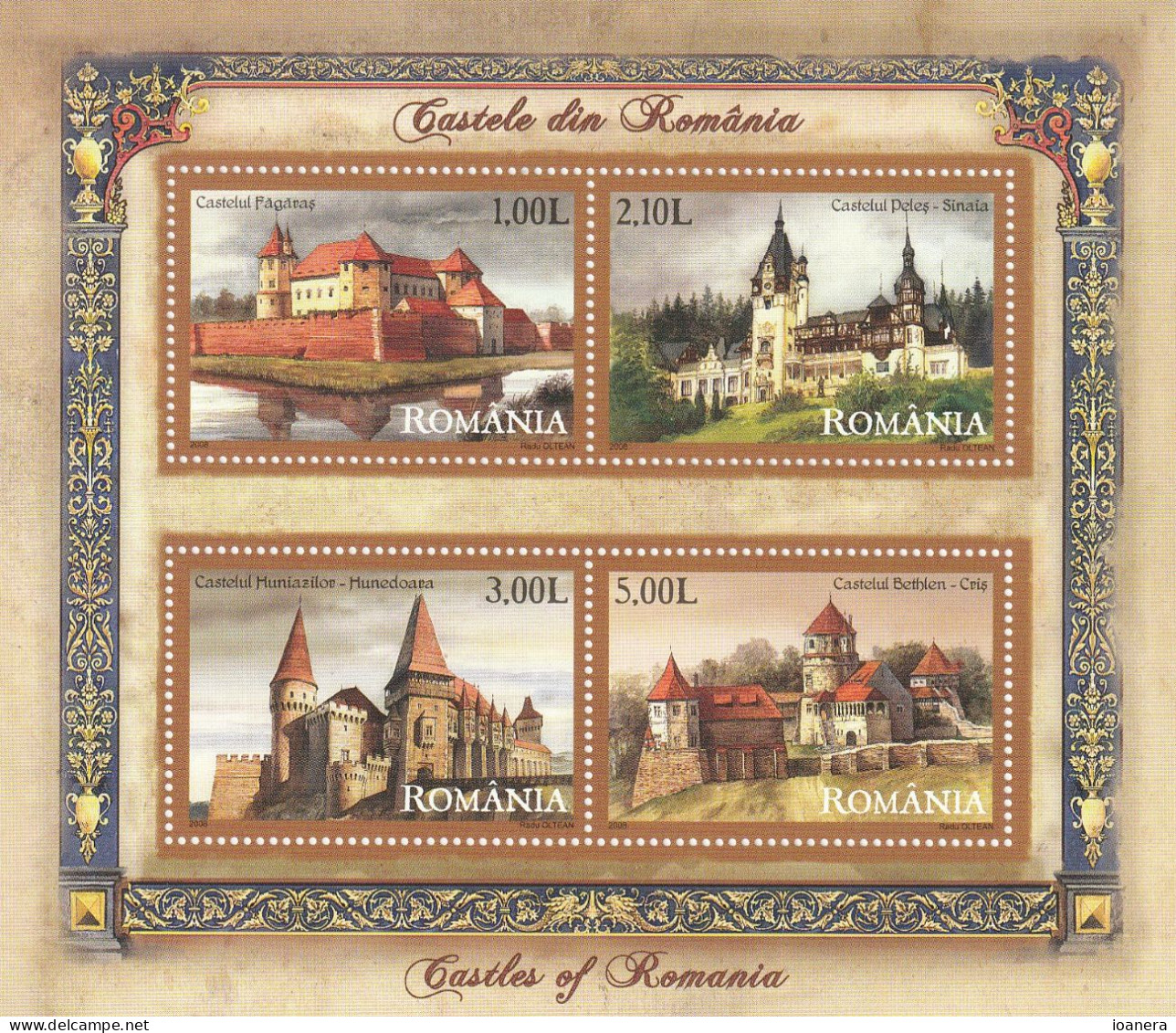 Romania 2008 - Castels Of Romania,, Perforate, Souvenir Sheet ,  MNH ,Mi.Bl.432 - Unused Stamps