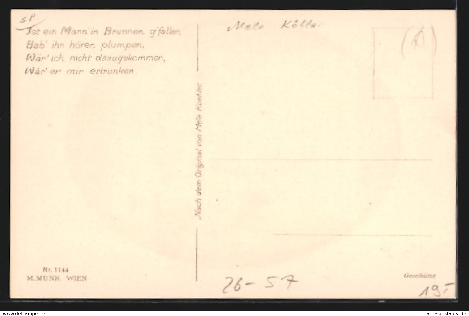 Künstler-AK Mela Köhler: Ist Ein Mann In Den Brunnen G`fallen  - Koehler, Mela