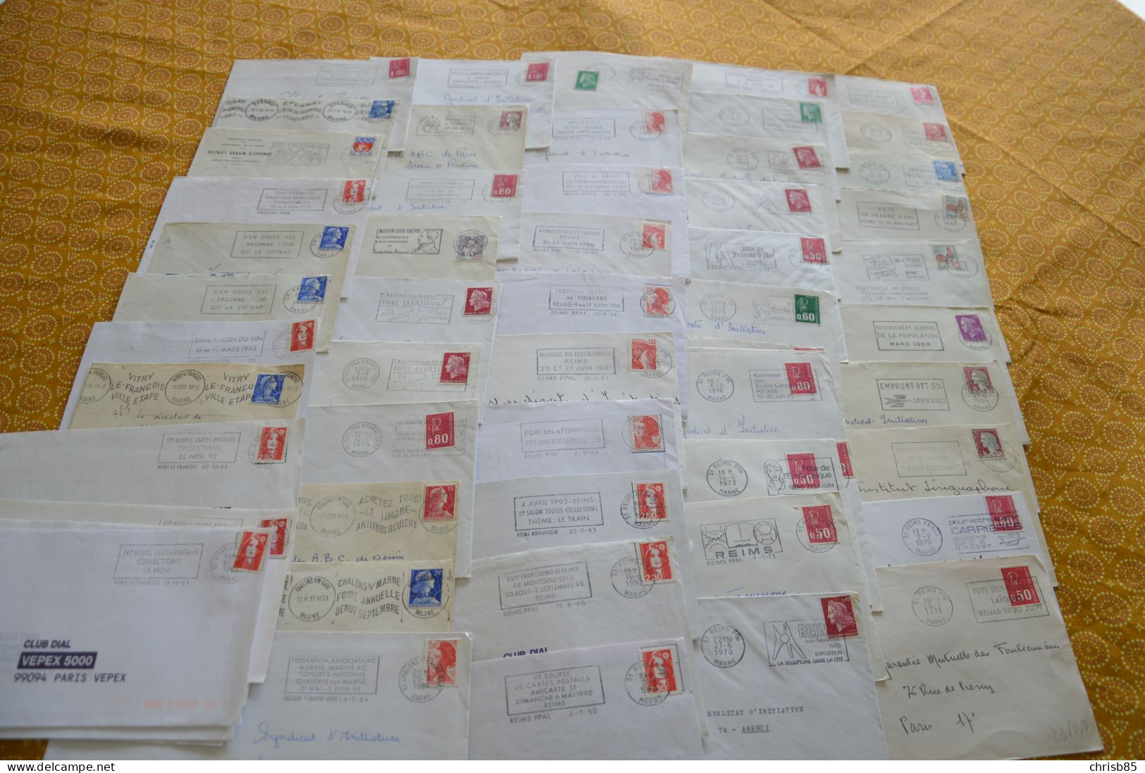 Lot Années 1950 1990 Oblitérations Département De LA MARNE 51 Environ 800 Enveloppes Entières - Cachets Manuels