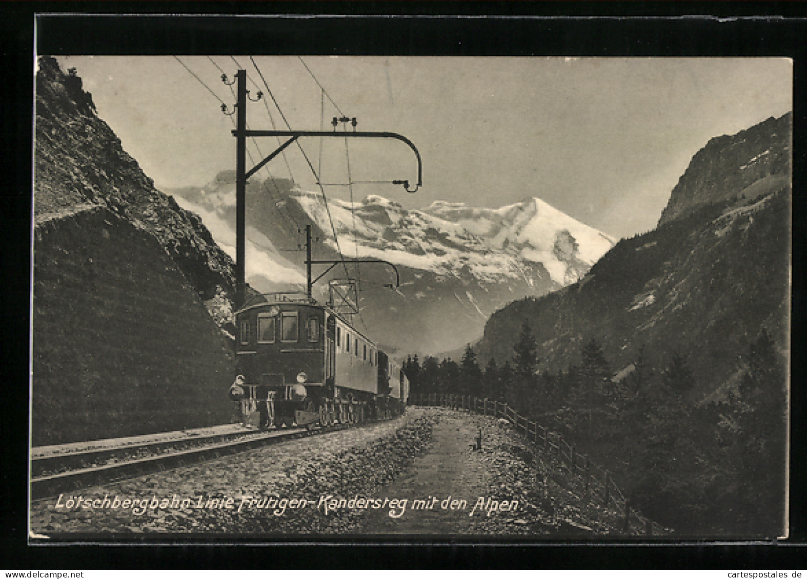 AK Lötschbergbahn Mit Den Alpen, Schweizer Eisenbahn  - Trains
