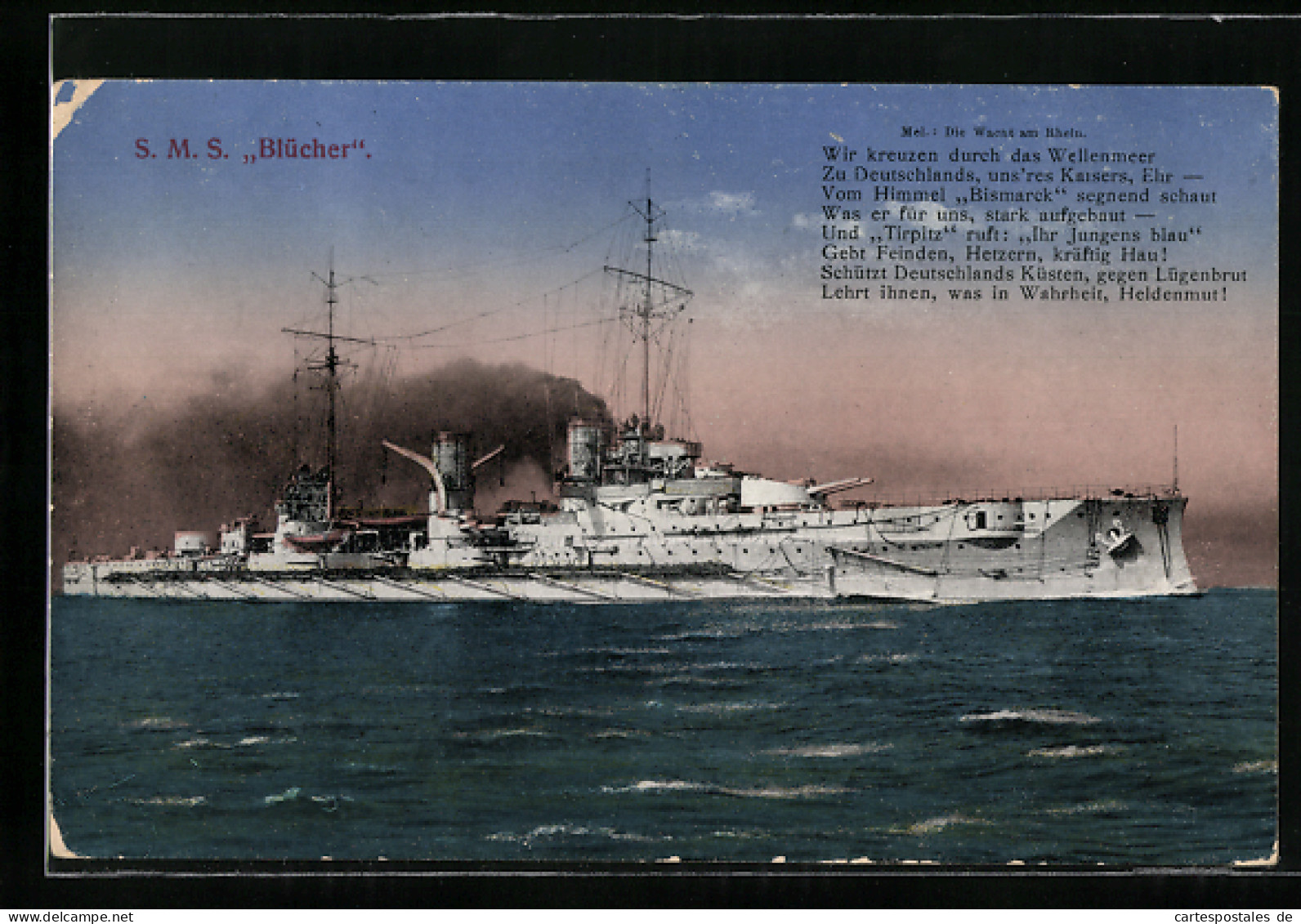 AK S. M. S. Blücher Im Wasser  - Warships