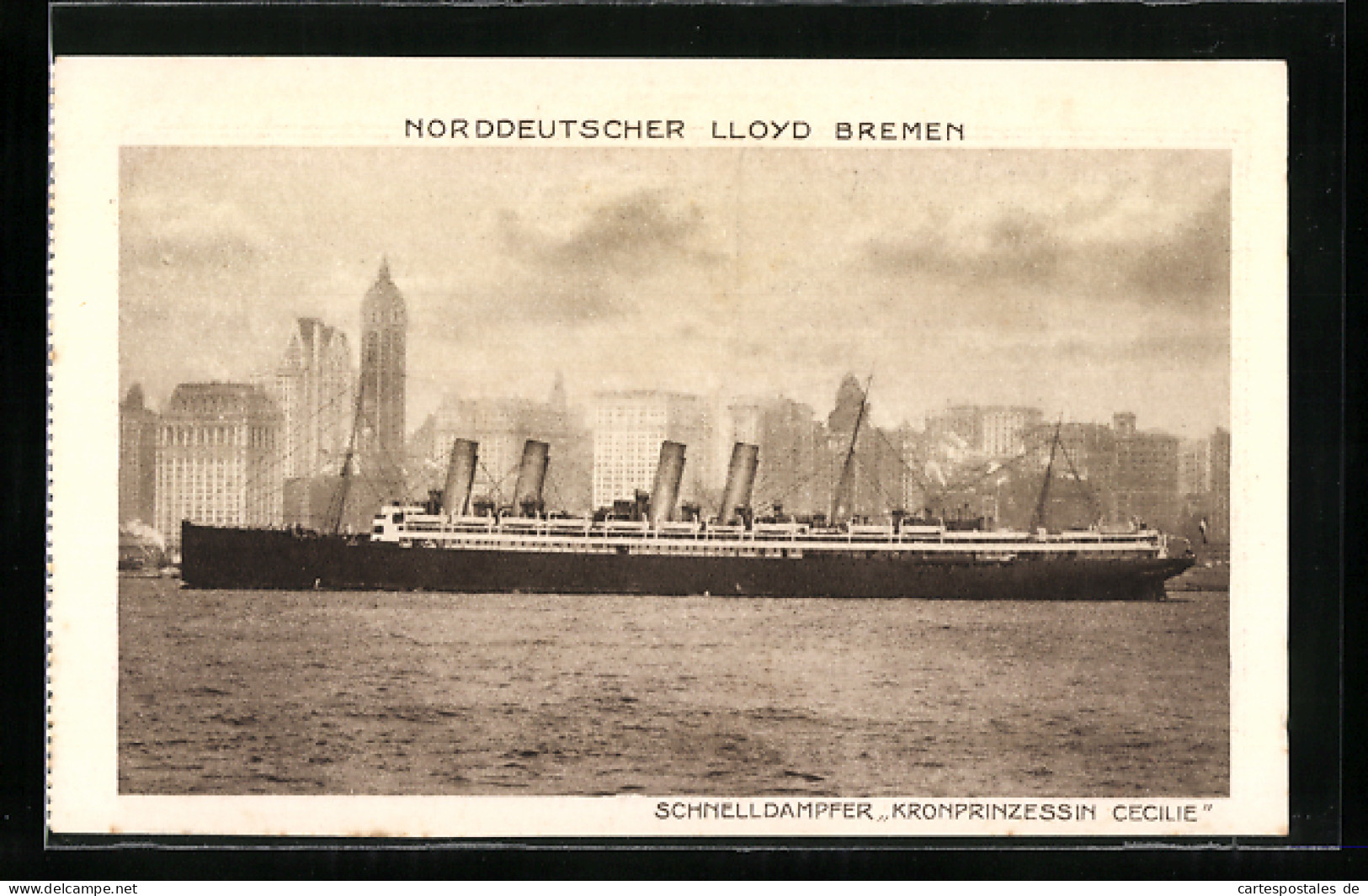 AK Schnelldampfer Kronprinzessin Cecilie Des Norddeutschen Lloyd  - Steamers