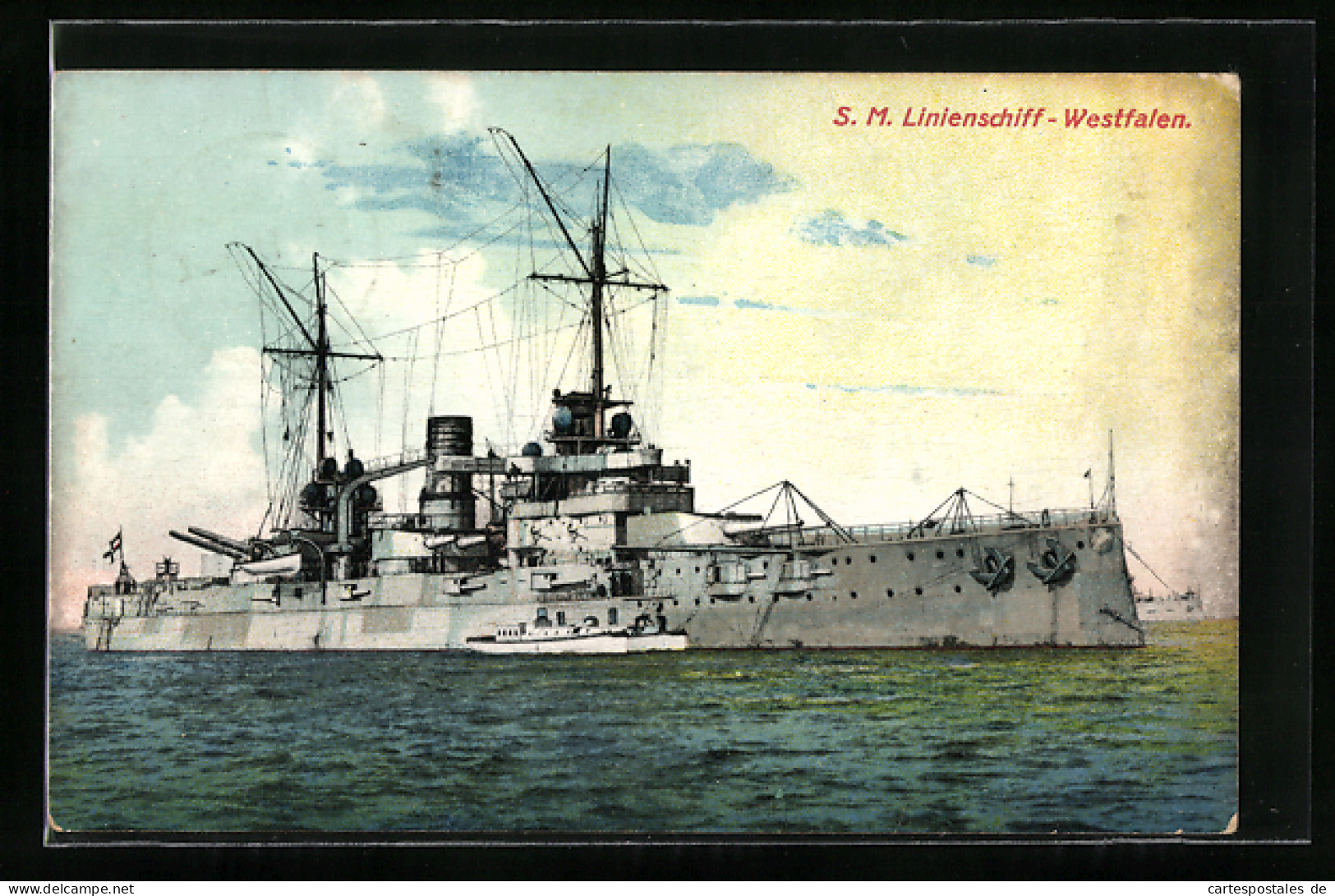 AK Kriegsschiff S.M. Linienschiff Westfalen Der Kaiserlichen Marine  - Warships