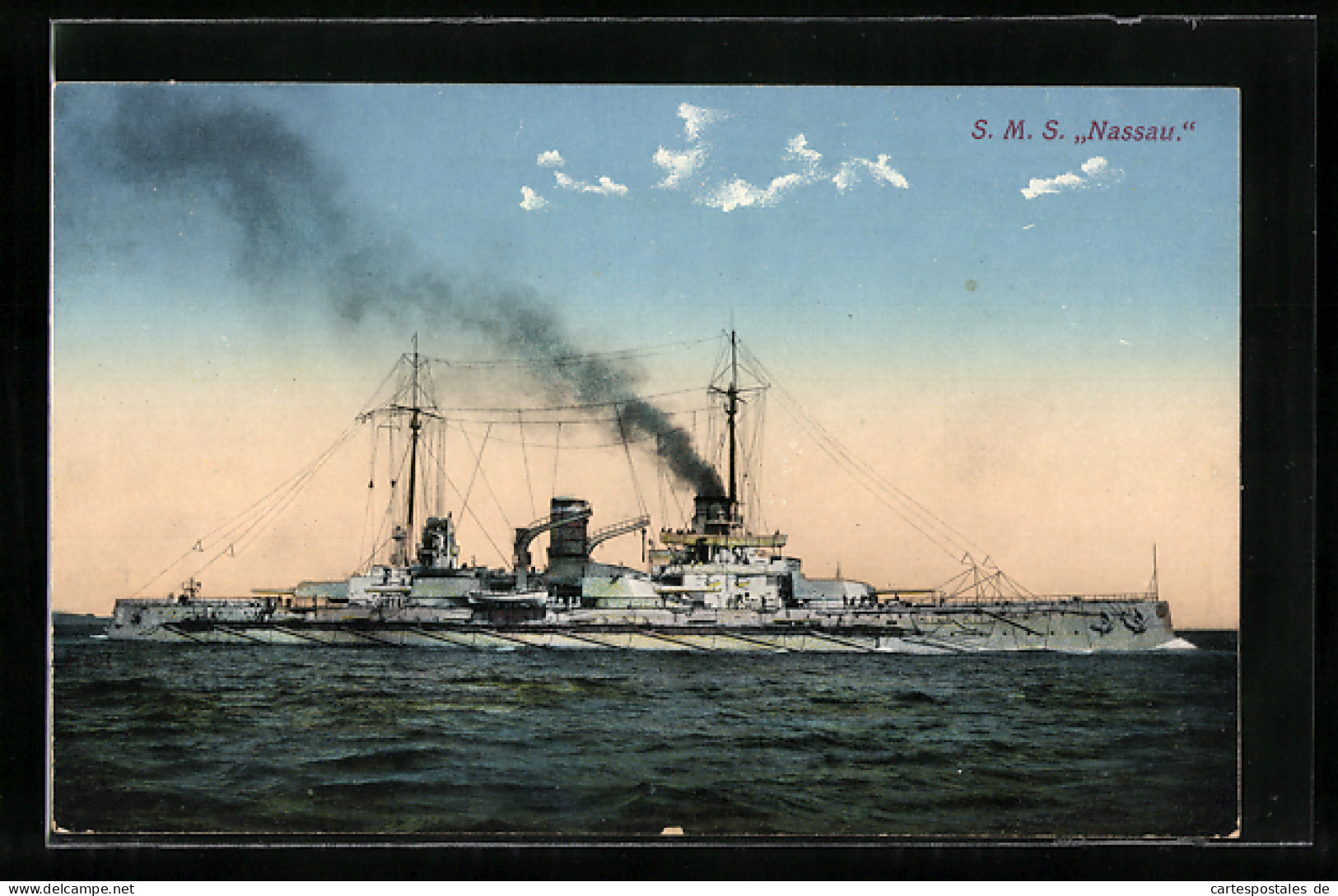 AK Kriegsschiff S.M.S. Nassau In Voller Fahrt  - Warships