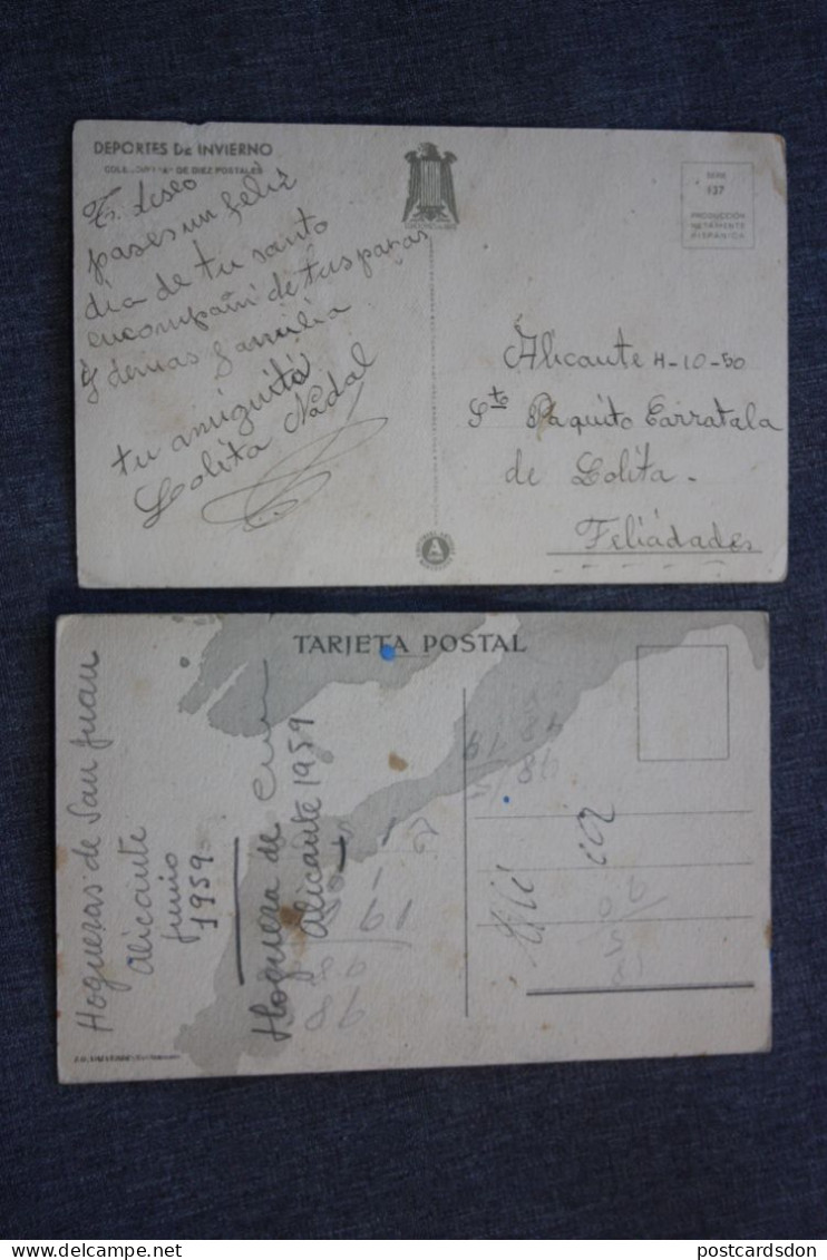 ESPAÑA-TARJETA  POSTAL - Girl And Boy - Old Spanish Postcard - Humour - 2 PCs Lot / Juli - Other & Unclassified