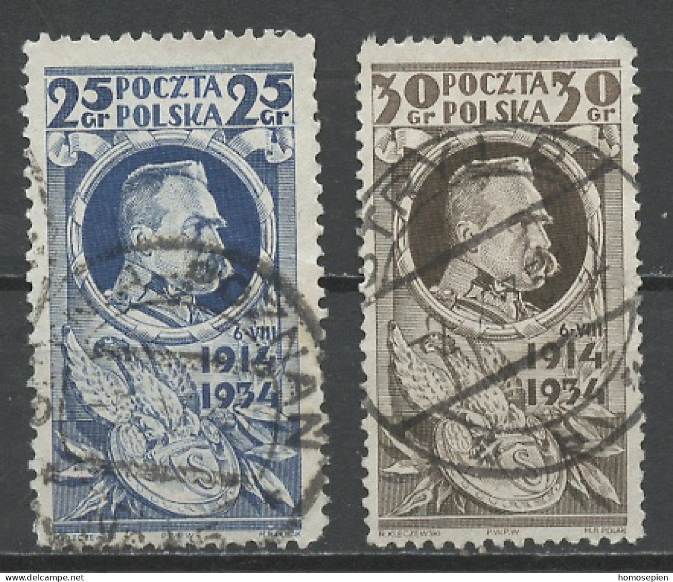 Pologne - Poland - Polen 1934 Y&T N°369 à 370 - Michel N°287 à 288 (o) - Légion Polonaise - Usados