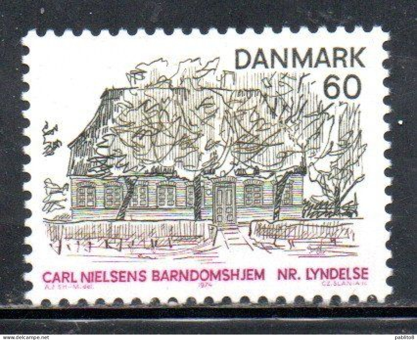 DANEMARK DANMARK DENMARK DANIMARCA 1974 VIEWS NORRE LYNDELSE CARL NIELSEN'S CHILDHOOD HOME 60o MNH - Ungebraucht