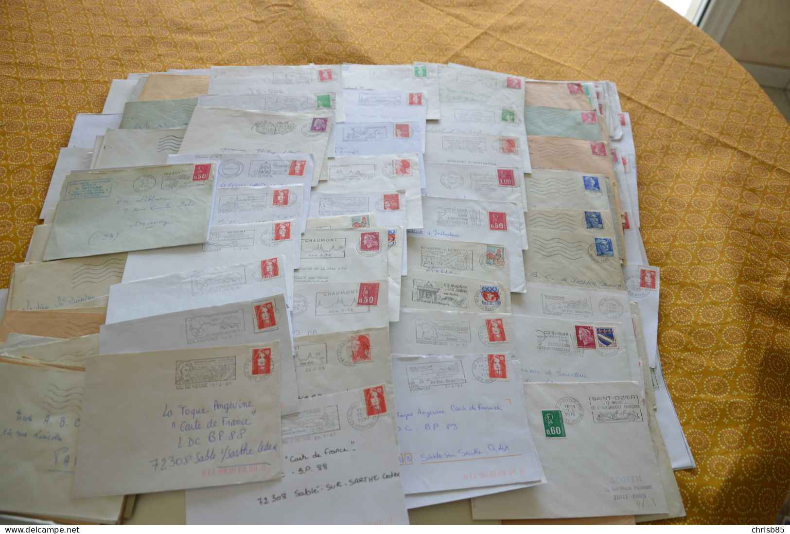 Lot Années 1950 1990 Oblitérations Département De La HAUTE MARNE 52 Environ 500 Enveloppes Entières - Manual Postmarks