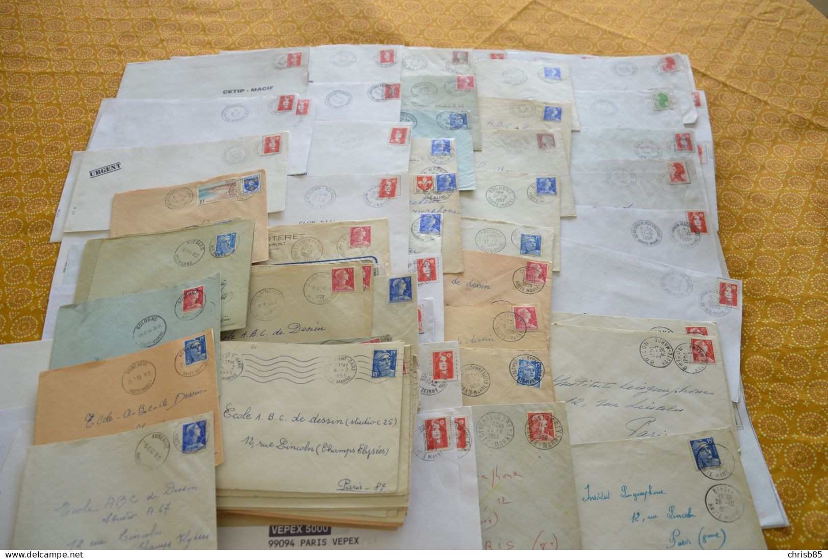 Lot Années 1950 1990 Oblitérations Département De La HAUTE MARNE 52 Environ 500 Enveloppes Entières - Cachets Manuels