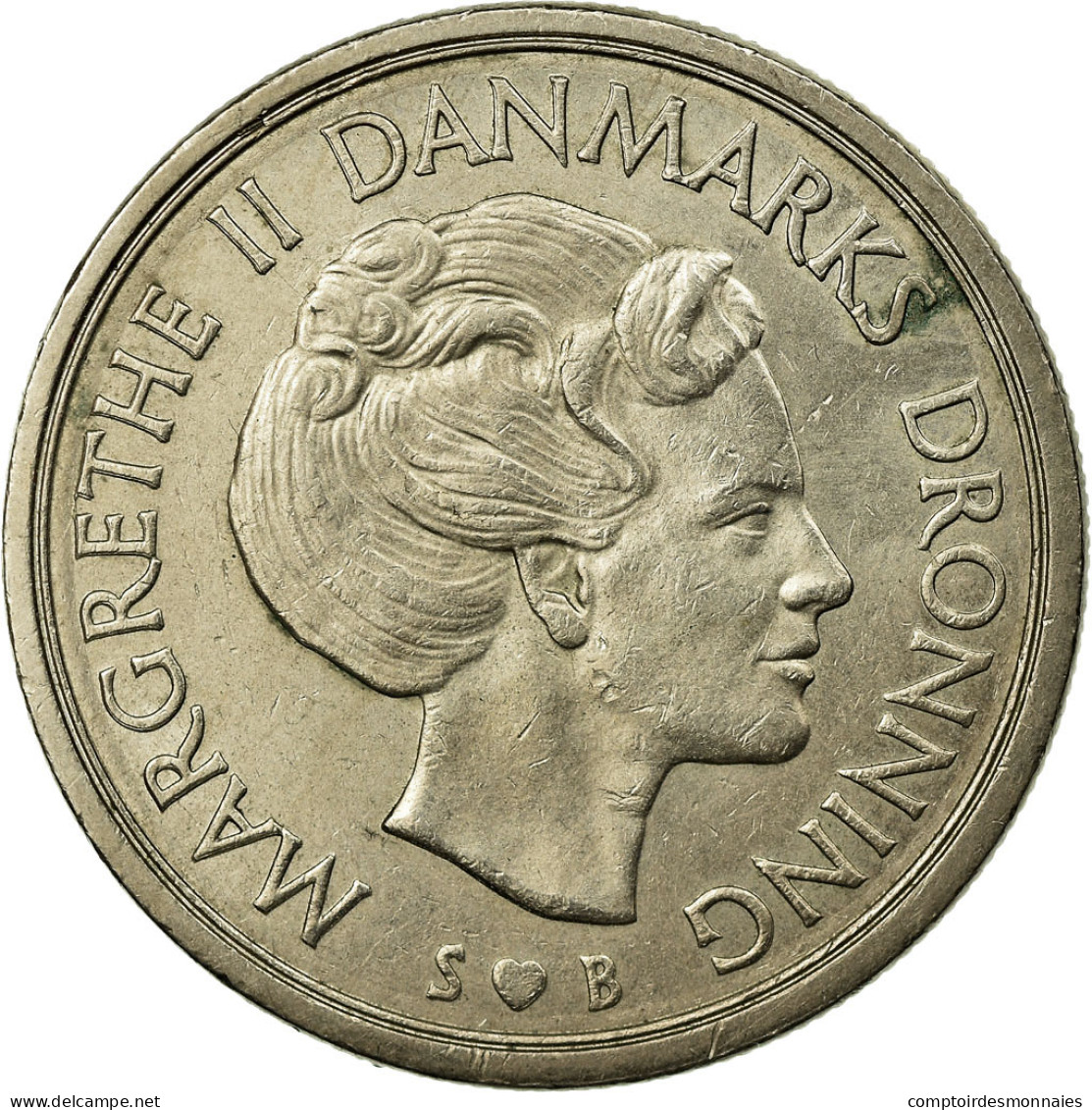 Monnaie, Danemark, Margrethe II, 5 Kroner, 1977, Copenhagen, TTB, Copper-nickel - Danimarca