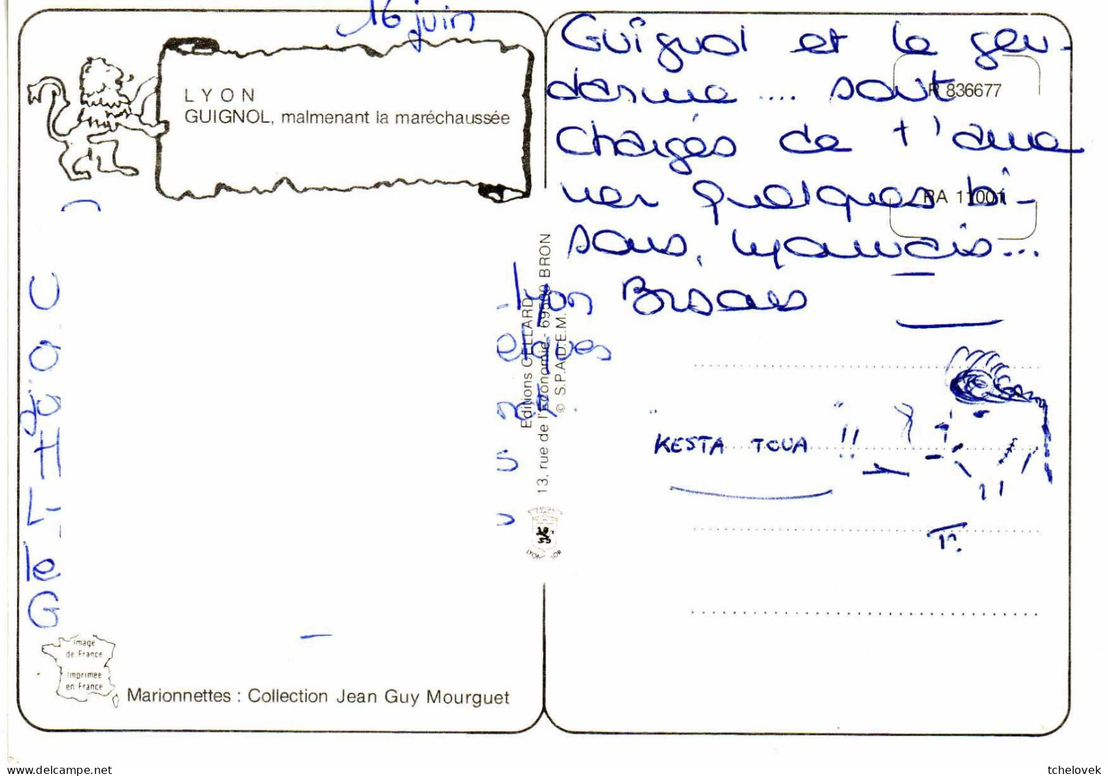 (69). Lyon. R 398 La Mère Cottivet 1977 & Guinol Maltraitant La Marechaussee Marionnettes - Other & Unclassified
