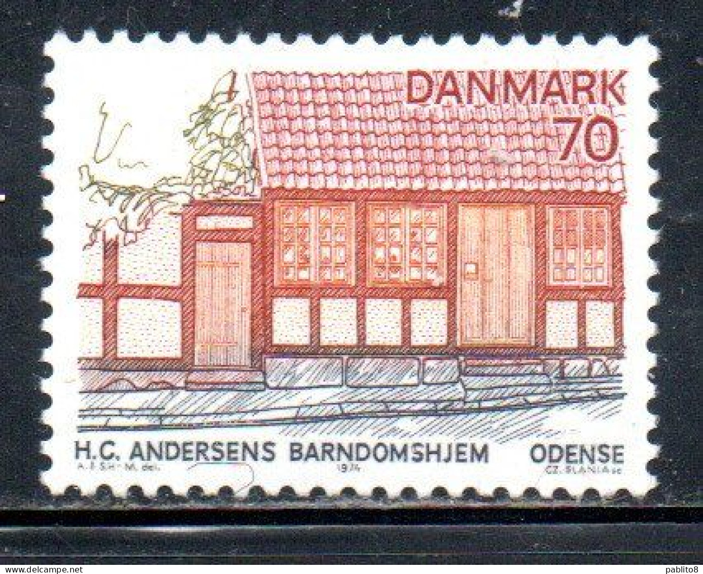 DANEMARK DANMARK DENMARK DANIMARCA 1974 VIEWS NORRE ODENSE HANS CHR. ANDERSEN'S CHILDHOOD HOME 70o MNH - Neufs