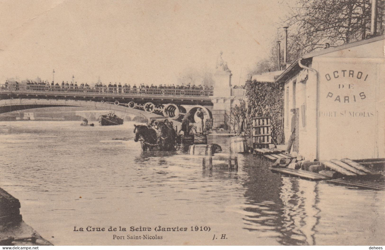 75 - Paris - Inondations Janvier 1910 - Port Saint Nicolas - De Overstroming Van 1910