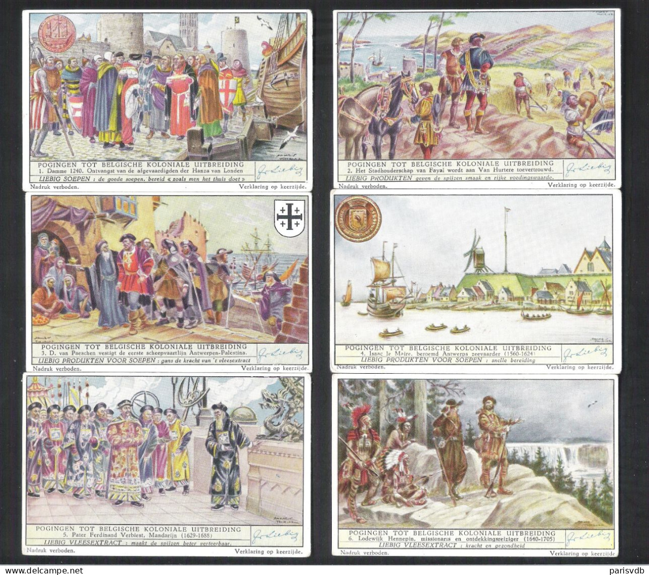 6  CHROMO'S  LIEBIG  -  POGINGEN TOT BELGISCHE KOLONIALE UITBREIDING  (C 639) - Liebig