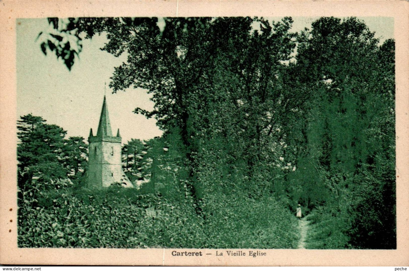 N°3030 W -cpa Carteret -la Vieille église- - Carteret