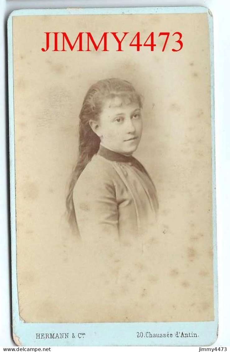 CARTE CDV - Phot-Edit.( PESME ) HERMANN & Cie - Portrait D'une Jeune Fille à Identifier - Tirage Aluminé 19 ème - Alte (vor 1900)