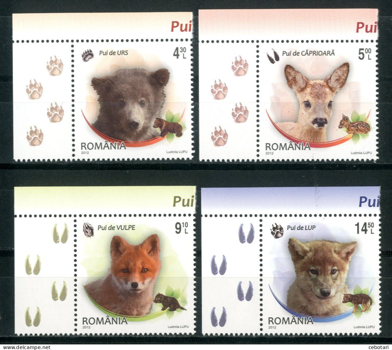 ROMANIA 2012** - Cuccioli Selvatici / Wild Cubs.- 4 Val. MNH. - Other & Unclassified