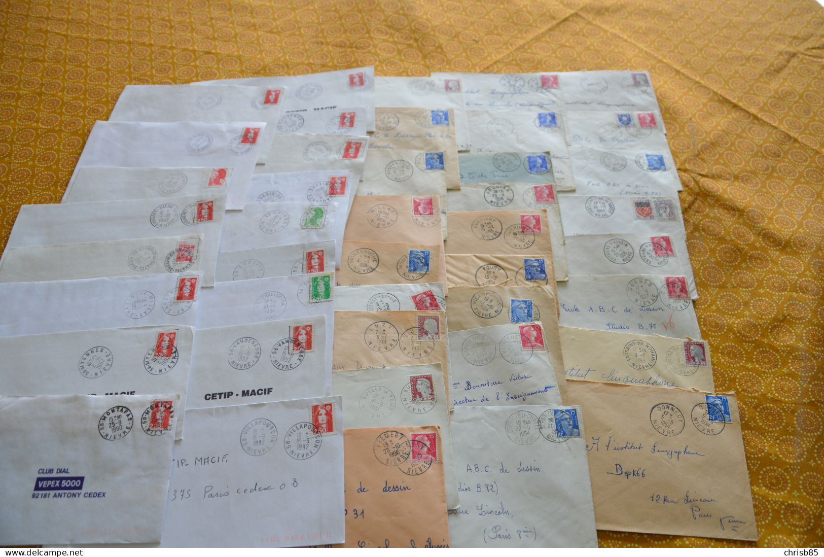Lot Années 1950 1990 Oblitérations Département De La  NIEVRE 58 Environ 500 Enveloppes Entières - Handstempel