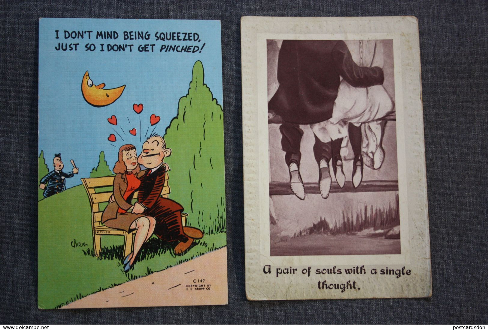 HUMOUR, COMICS - Old Postcard 1930s - Usa Edition - - 2 PCs Lot - Humour