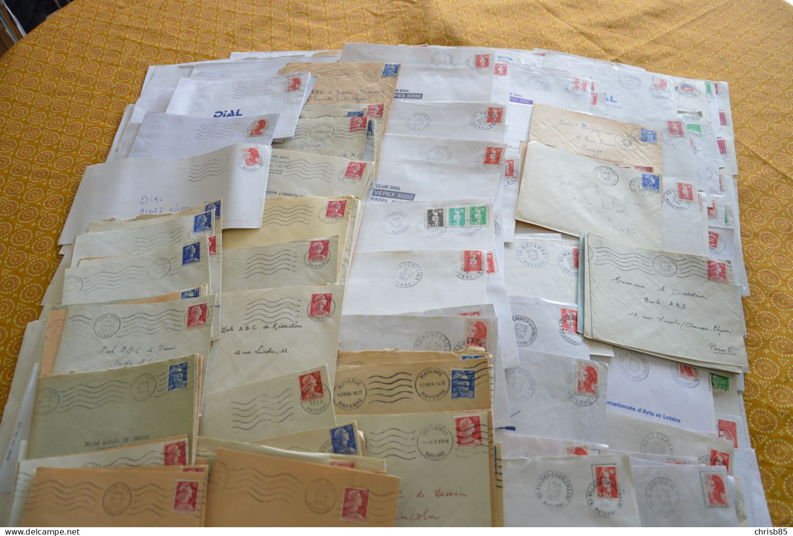 Lot Années 1950 1990 Oblitérations Département De La MAYENNE 53 Environ 800 Enveloppes Entières - Manual Postmarks