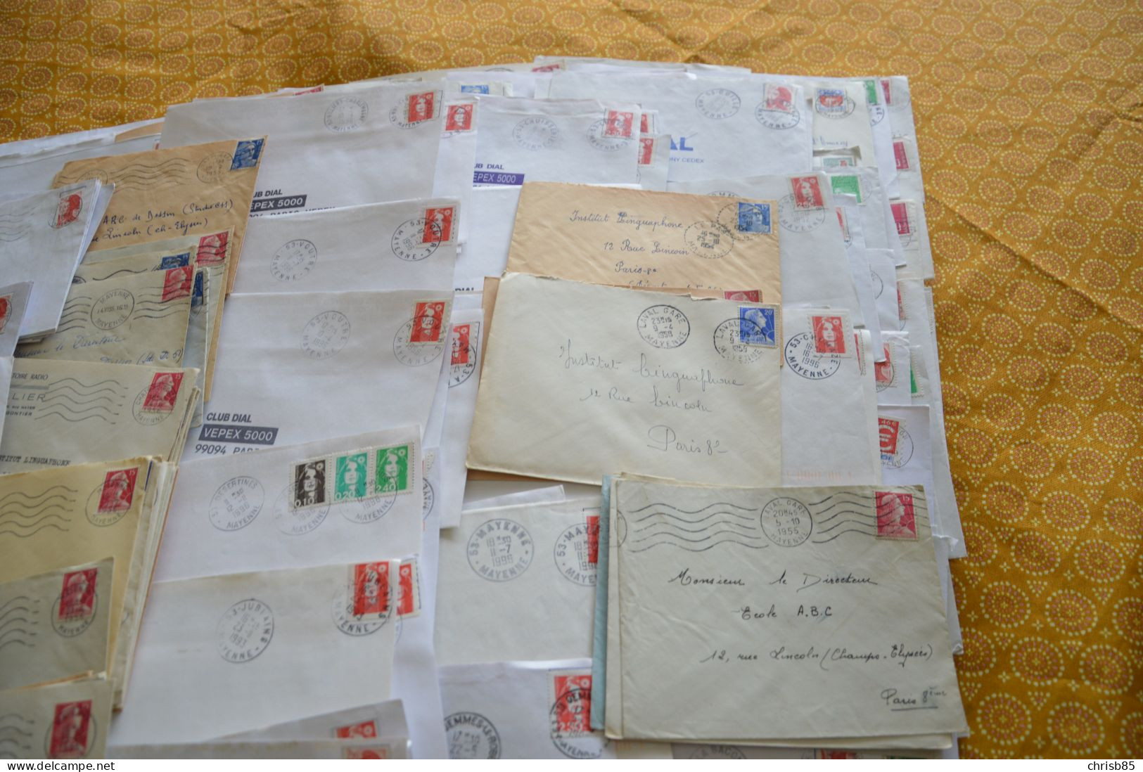 Lot années 1950 1990 oblitérations Département de la MAYENNE 53 environ 800 Enveloppes entières