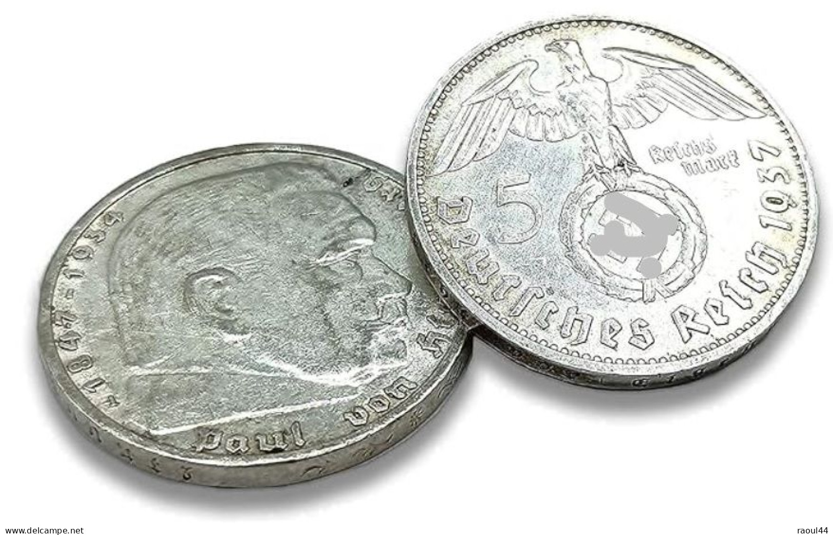 5 Reichsmark (von Hindenburg), 4 Pièces 1936 à 1939 - 5 Reichsmark