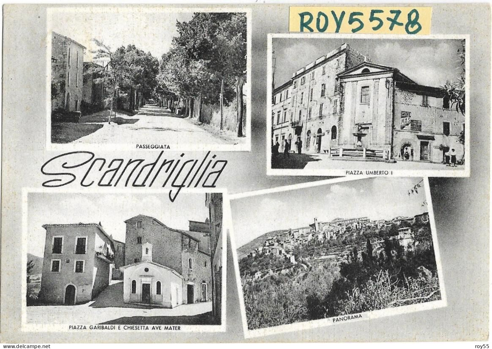 Lazio-rieti-scandriglia Vedute Vedutine Passeggiata Piazza Garibaldi Piazza Umberto I Animata Anni 50 - Other & Unclassified