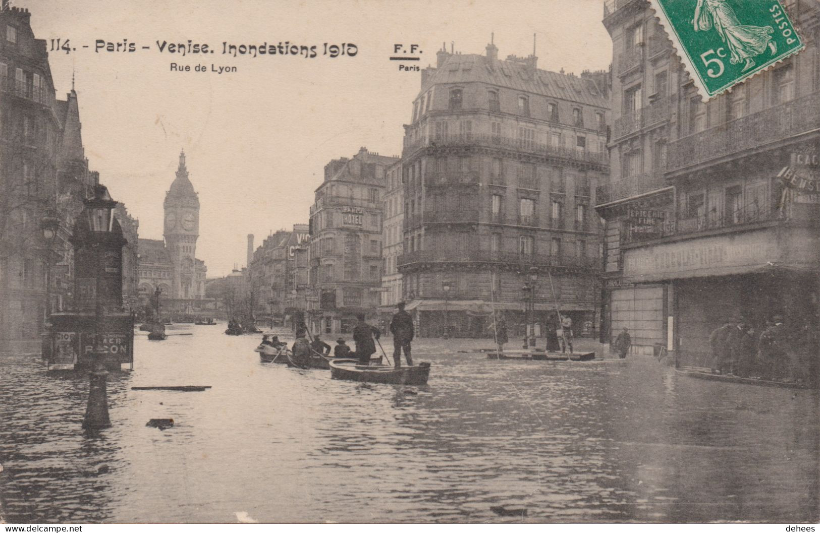 75 - Paris - Inondations Janvier 1910 - Venise Rue De Lyon - De Overstroming Van 1910