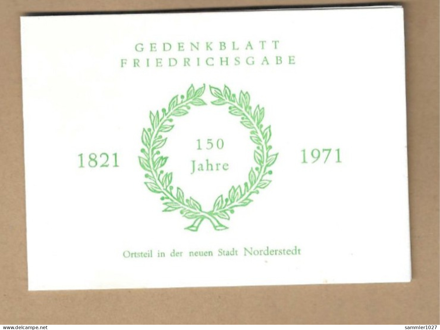 Los Vom 20.05 -  Sammlerklappkarte Aus Norderstedt 1971 - Covers & Documents