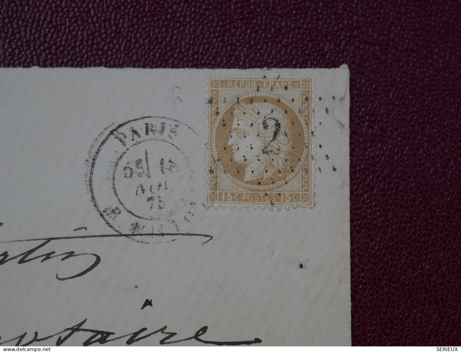 FRANCE  CARTE 1875 ETOILE DE PARIS N° 2 RUE  ST HONORé  + 15C  + AFF. INTERESSANT+DP7 - 1849-1876: Période Classique