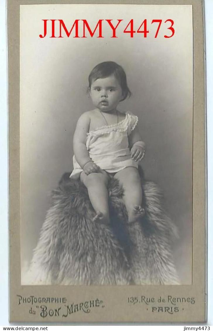 CARTE CDV - Phot. Du Bon Marché - Portrait D'un Bébé ( Odette 11 Mois ) à Identifier - Tirage Aluminé 19 ème - Alte (vor 1900)