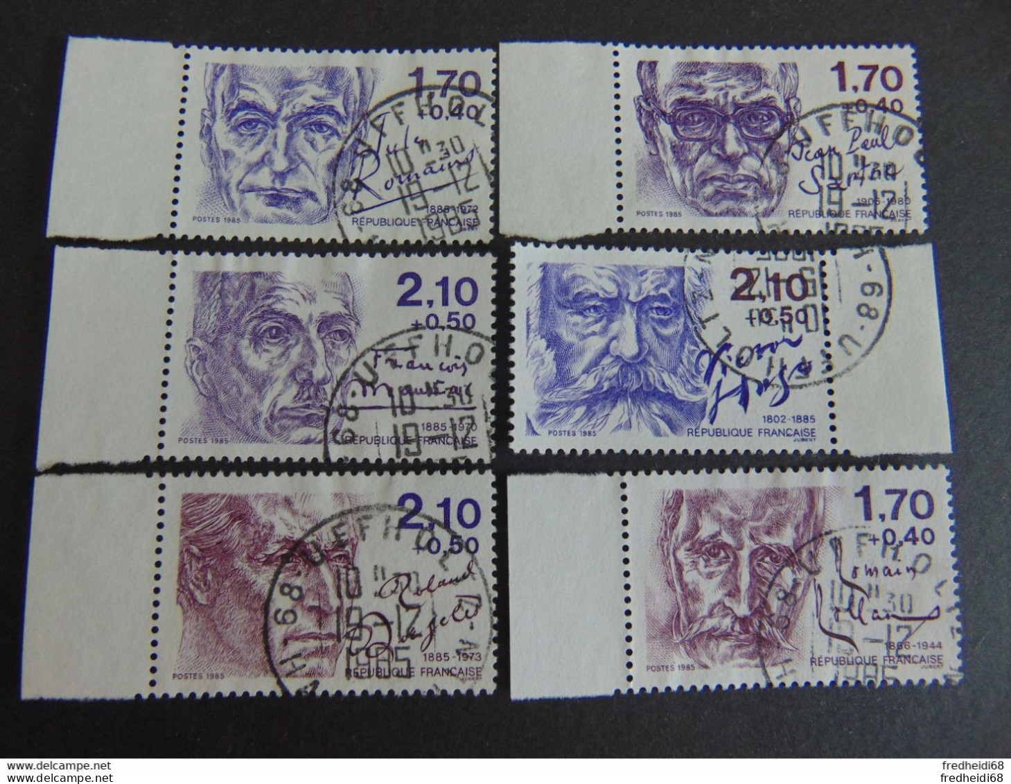 Magnifique Série Des Personnages Célèbres De 1985 N°. 2355 à 2360 Oblitérés En Bord De Feuille Ayant Réellement Circulé - Used Stamps