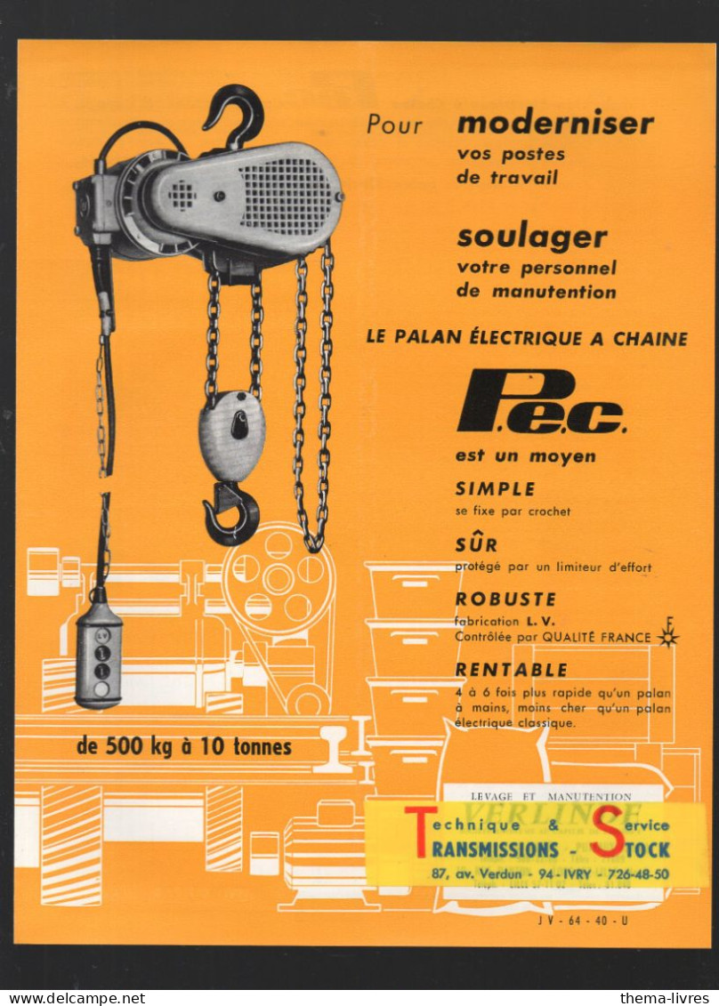 (documentation Technique )PEC  Palan électrique à Chaine    (CAT7238 / B¨) - Advertising