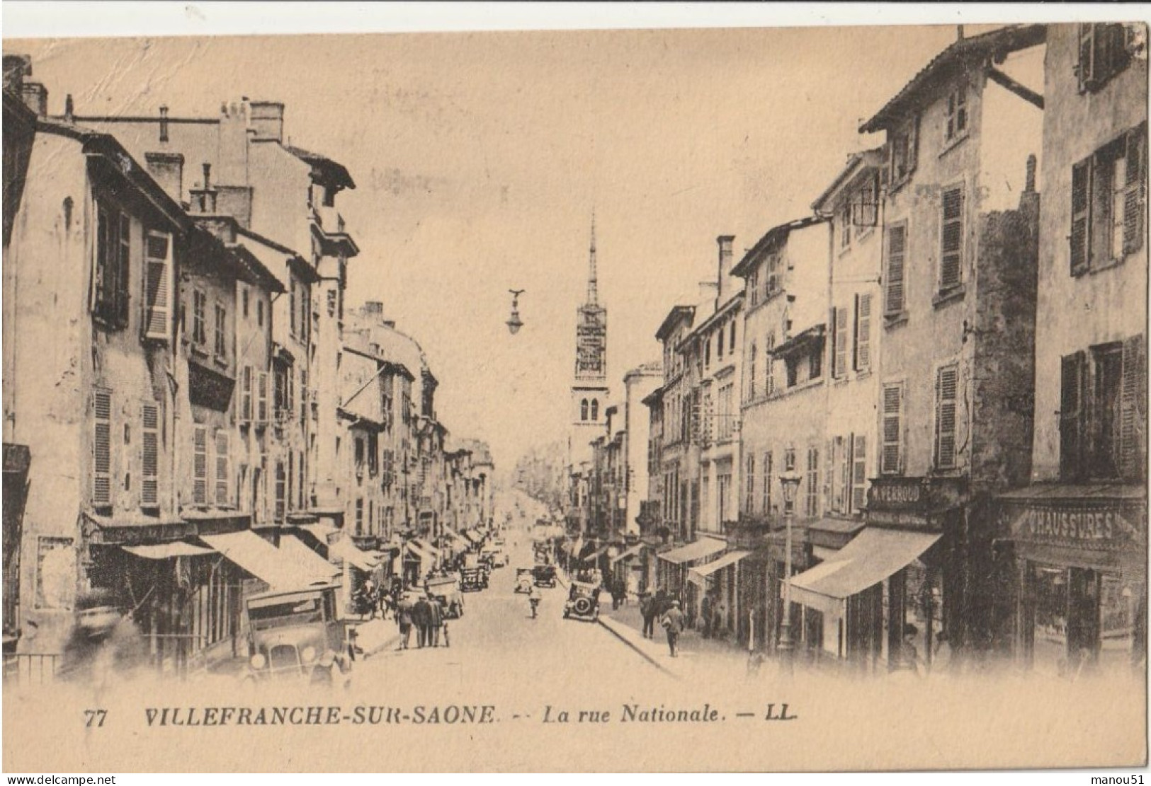 VILLEFRANCHE Sur SAÔNE  La Rue Nationale - Villefranche-sur-Saone