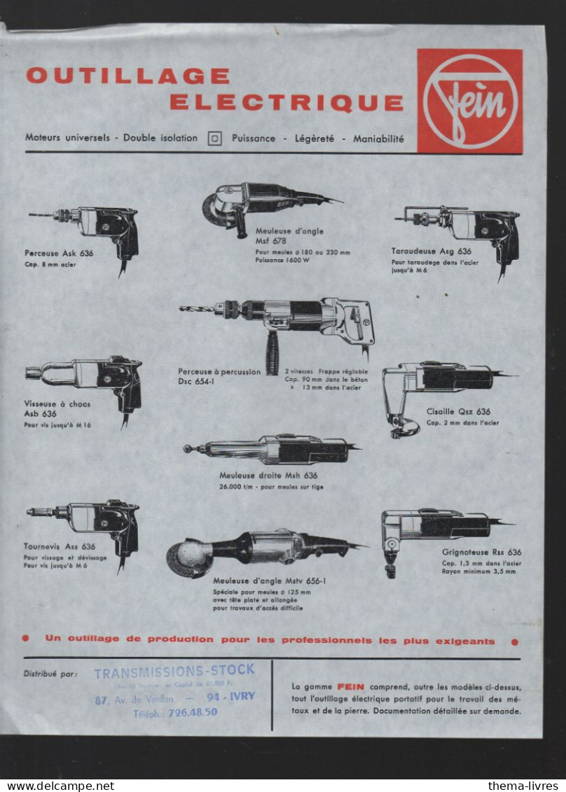 (documentation Technique )FEIN  Outillage électrique (CAT7238 / C¨) - Advertising