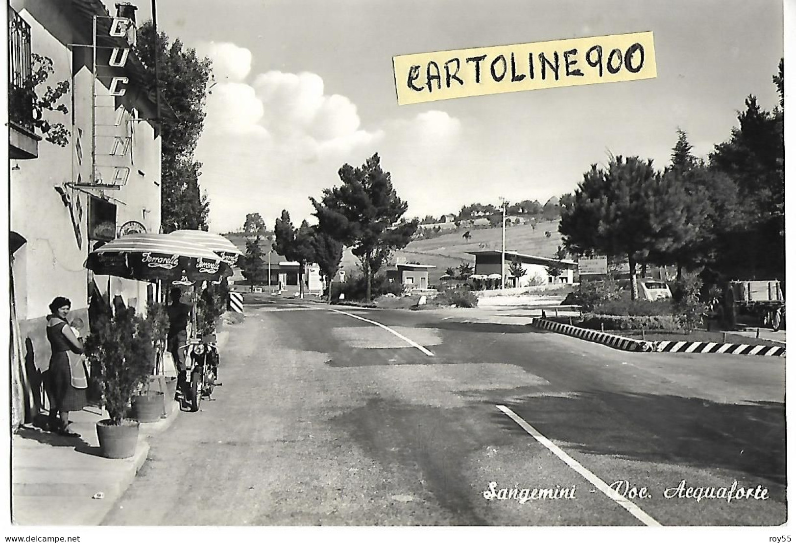 Umbria-terni-sangemini Acquaforte Frazione Di San Gemini Veduta Via Di Acquaforte Negozi Animatissima 1960 - Sonstige & Ohne Zuordnung