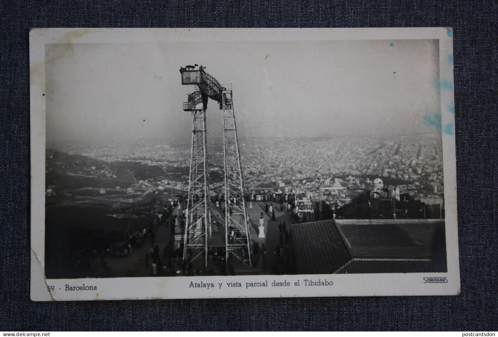 Barcelona. Atalaya Y Tibidabo 1940s - Old Photo Postcard - Ed Soberanas - Barcelona