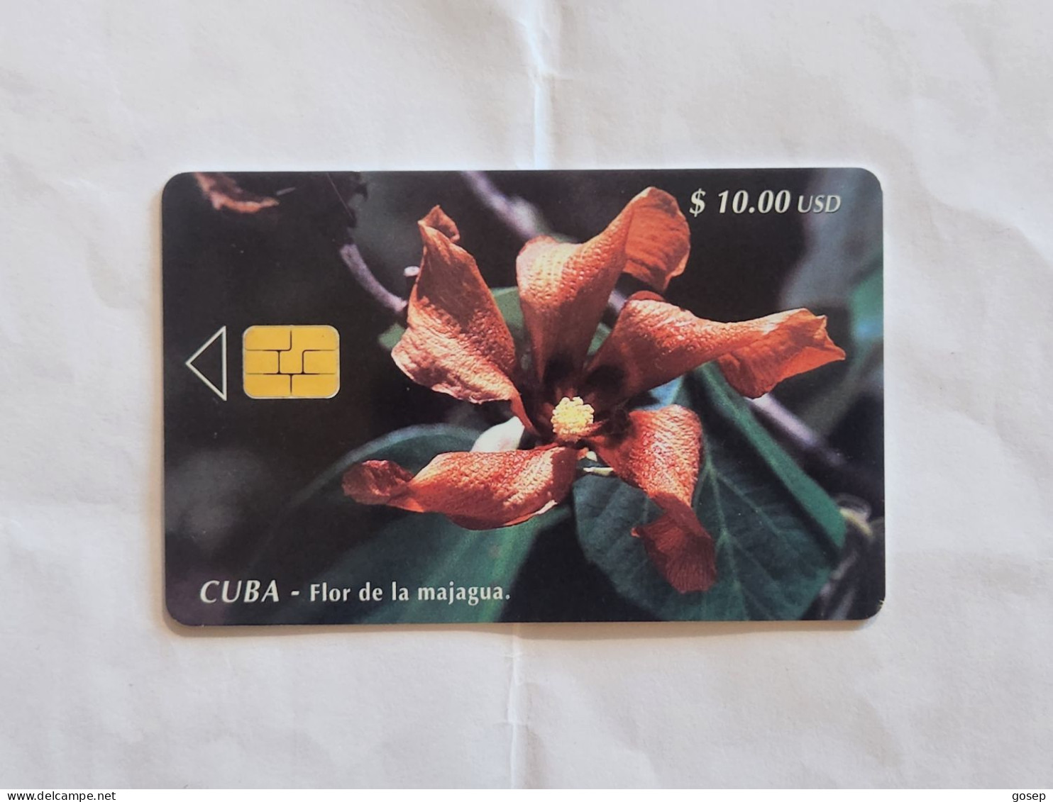 CUBA-(CU-ETE-0036B)-Flor De La Majagua-(84)-($10.00)-(0001991990)-used Card+1card Prepiad Free - Cuba