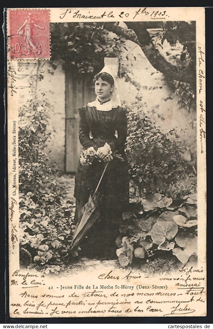 CPA Jeune Fille De La Mothe St-Héray, Tracht Aus Aquitanien / Aquitaine  - Non Classés