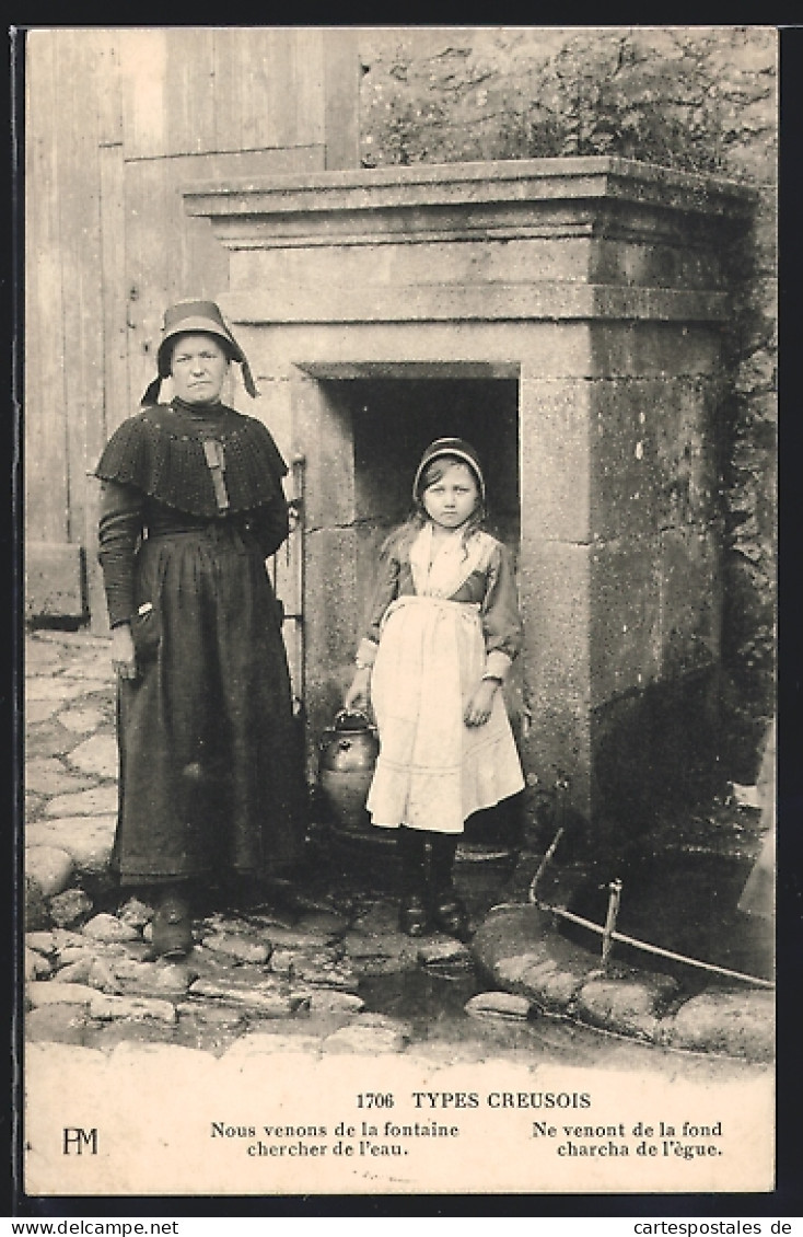 CPA Aquitanien / Aquitaine, Types Creusois, Nous Venons De La Fontaine...  - Non Classés