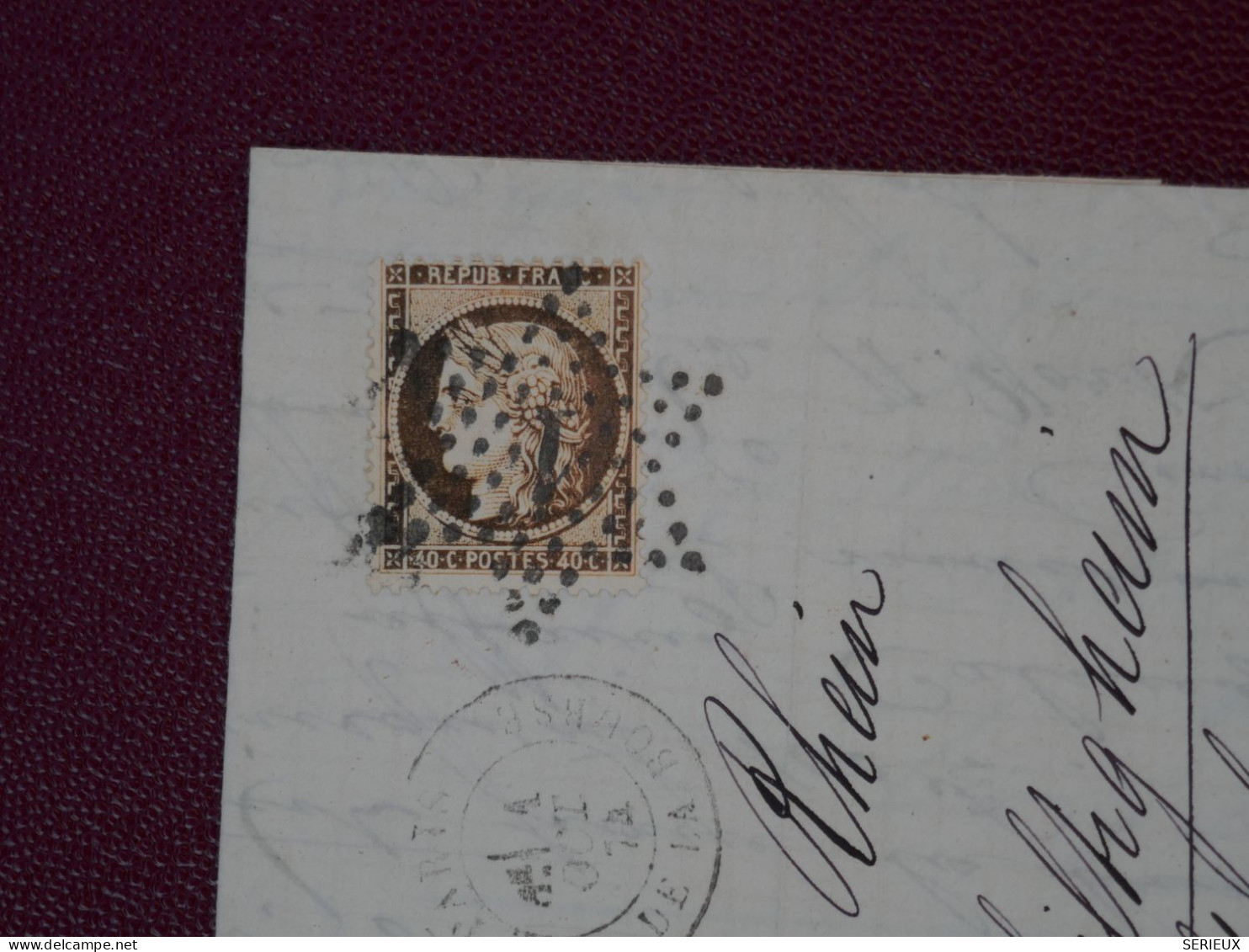 FRANCE LETTRE RR  1872 ETOILE DE PARIS N° 1 A L ALSACE   + CERES 40C  + AFF. INTERESSANT+DP7 - 1849-1876: Klassik