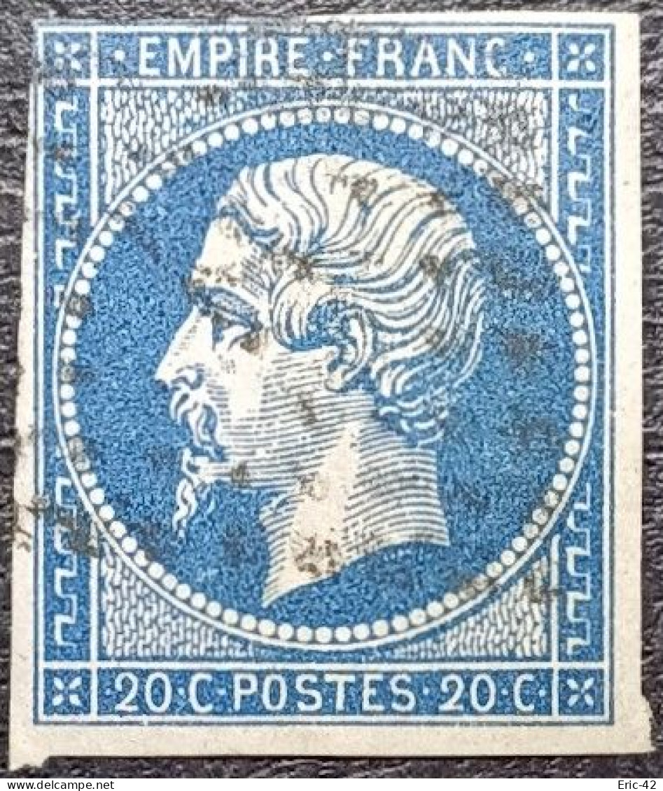 N°14A Napoléon 20c Bleu. Oblitéré Losange PC N°???? - 1853-1860 Napoléon III