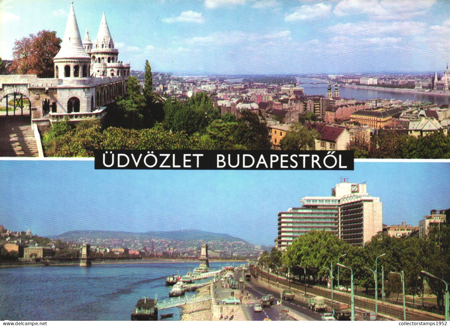 BUDAPEST, MULTIPLE VIEWS, ARCHITECTURE, SHIPS, CARS, BRIDGE, HUNGARY, POSTCARD - Hungary