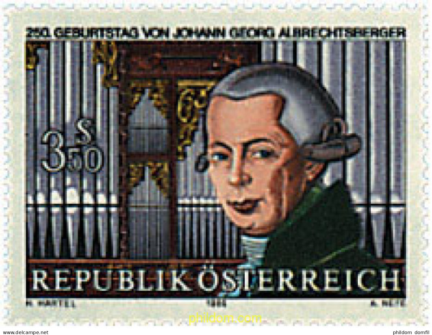 69183 MNH AUSTRIA 1986 250 ANIVERSARIO DEL NACIMIENTO DE JOHANN GEORG ALBRECHTSBERGER - Unused Stamps