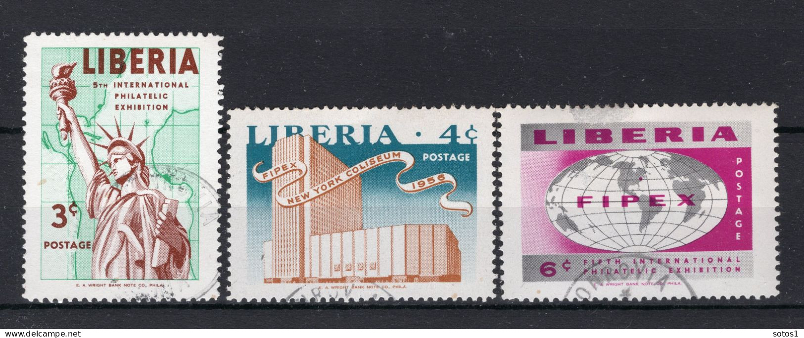 LIBERIA Yt. 333/335° Gestempeld 1956 - Liberia